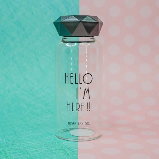 Γυάλινο Μπουκάλι ”Hello I’m Here” 370ml