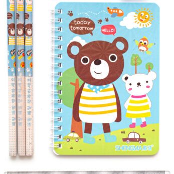 School Set 7pcs with Bear Notebook