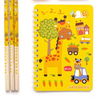 School Set 7pcs with Giraffe Notebook