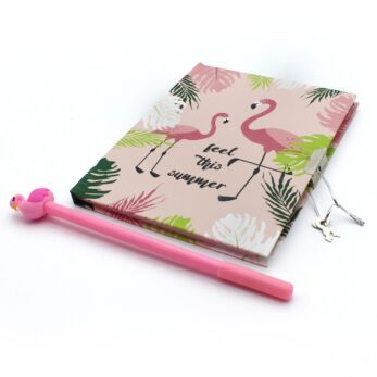 Σετ Σημειωματάριο-Ημερολόγιο Φλαμίνγκο “Let’s Play” Ροζ με στυλό