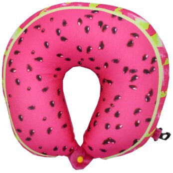 Travel Pillow with Dragon Fruit clip