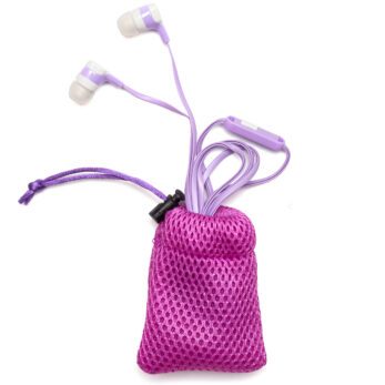 Headphones in Pouch Purple