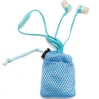 Headphones in Pouch Blue
