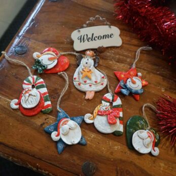 Χριστουγεννιάτικο Διακοσμητικό Πόρτας Αγγελάκι “Welcome” Όρθιο με Αστέρι