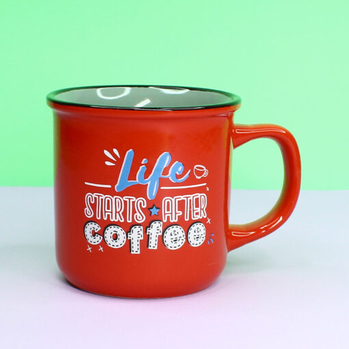 “Life Starts After Coffee” mug