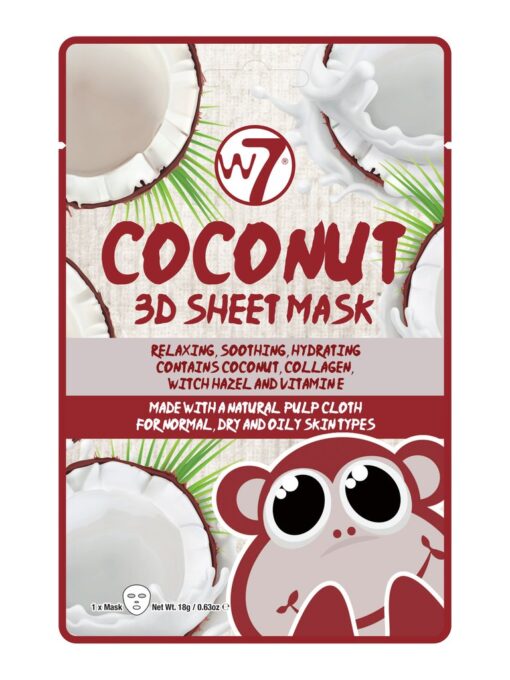 W7 Coconut 3D Sheet Mask 18g