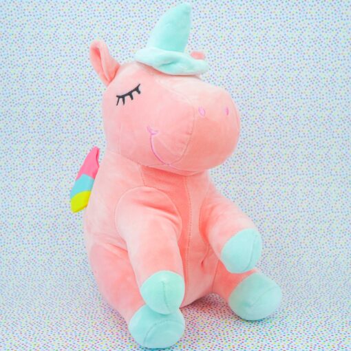 Plush Unicorn with Pink Feathers 30cm.