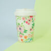 Eco-friendly drink glass – Bamboo “Embroidery Flowers”